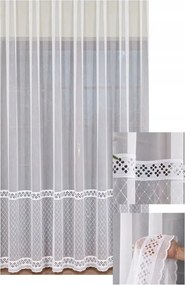 Függöny 150x210 széles fehér hímzett hosszú ráncoló szalaggal Békák Alagút