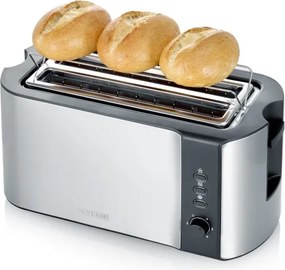Severin AT 2590 - 4 szeletes kenyérpirító 1400W/230V rozsdamentes acél/fekete