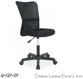 Q-121 Ifjúsági Forgószék Fekete