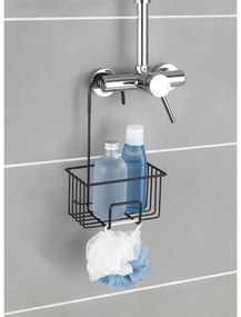 Fekete függő rozsdamentes acél fürdőszobai polc Milito – Wenko