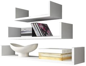 KÉSZLET 3x Fali polc TRIO fehér