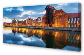 Canvas képek Gdańsk folyó épületek 100x50 cm