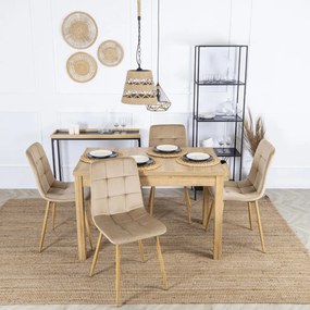 Bővíthető Étkezőasztal Riviera Tölgy Színben. SKUBI 120-160 cm