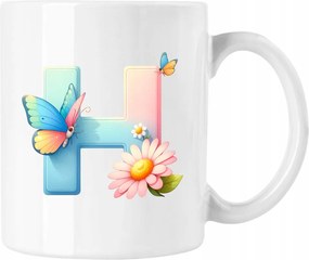 Pillangó bögre pillangó betű ábécé H fehér 330ml