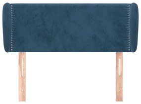 sötétkék szövet fejtámla szárnyakkal 93x23x78/88 cm