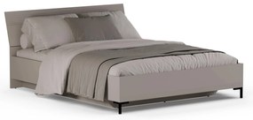 Franciaágy 160 cm Demandaron (taupe + silverjack tölgy) (ágyráccsal) (tárolóhellyel). 1116818