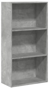 betonszürke szerelt fa könyvespolc 60 x 30 x 114 cm