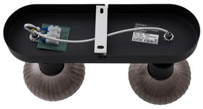 Kerek mennyezeti spotlámpa fekete füstüveggel, 2 lámpa - Teddy