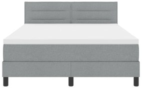 Box Spring Ágy Mattal és LED Fénnyel Szürke 140x190 cm Szövet