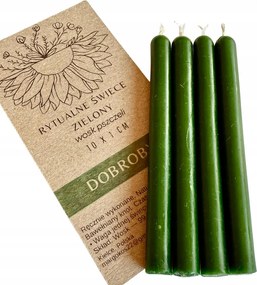 Zöld Gyertyák Rituális Mágikus Gyertyák 4 Db 100% Méhviasz