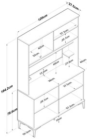 Jevy Walnut and White szekrény