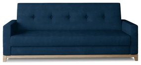 Kék bársony kinyitható-tárolóhelyes kanapé 216 cm Selene – ELTAP