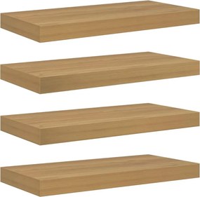 vidaXL Falpolc Falra szerelhető 4 pcs Barna 50 x 23 x 4 cm Faanyag