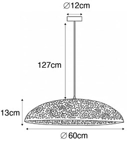 Keleti függőlámpa fekete arannyal 60 cm - Japke