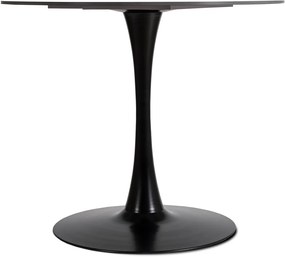 Fekete Márványhatású Kerek Étkezőasztal. SANDER 90 cm