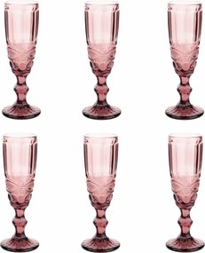Pezsgőspohár készlet, 6db, 150 ml, rózsaszín, FREGATA TYP 4