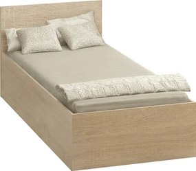 Ágy fém ráccsal és tárolóhellyel, 90x200, sonoma tölgy, DOLI