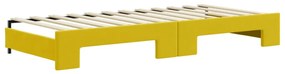 sárga kihúzható bársony heverő 80 x 200 cm
