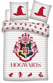 Harry Potter ágyneműhuzat fehér piros 140x200cm 70x90cm