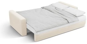 Bézs bársony kinyitható tárolóhelyes sarokkanapé Belfast – Cosmopolitan Design