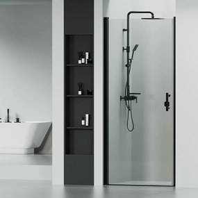 Madeira Black 80 nyíló zuhanyajtó, 190cm, 6mm