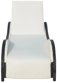 Barna polyrattan napozóágy párnával