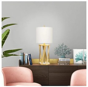 Elstead APOLLO-TL-WHT - Asztali lámpa APOLLO 1xE27/60W/230V arany/fehér