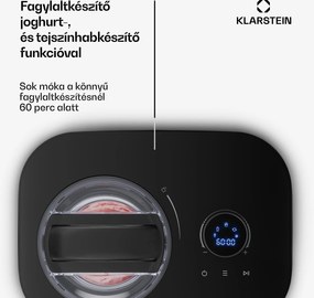 Klarstein FrostFusion fagylaltkészítő, slushie- és joghurtkészítő kompresszorral | 1 l | 100 W