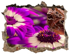 3d-s lyuk vizuális effektusok matrica Pillangó a virágon nd-k-84885251
