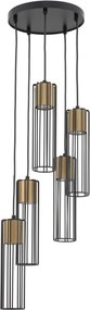SIGMA LIGHTING 33461 FOBIA Többágú Függesztett Lámpa Fekete, Arany GU10 IP20