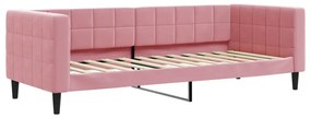rózsaszín kihúzható bársony heverő fiókkal 80 x 200 cm