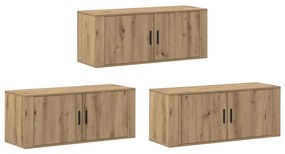 vidaXL Fali TV szekrény szett 3 pcs Artisan tölgy 100 x 34,5 x 40 cm