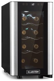 Klarstein Reserva 8 Slim Uno, borhűtő, 23 liter, 8 palack, 11-18 ° C, 26 dB, rozsdamentes acél