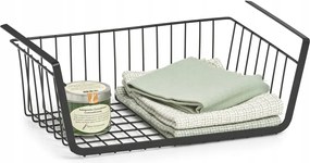 Polctartó polc, fém, fekete, 41 x 26 x 15 cm