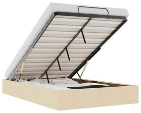 Ottomán krémszínű szövet ágykeret matrac nélkül 120x200 cm