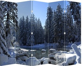 Paraván - Havas erdő (210x170 cm)
