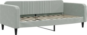 vidaXL világosszürke bársony kanapéágy 90 x 190 cm