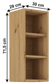 Felső konyhai polc Meriel 30 G-72 OTW (artisan tölgy). 1034005