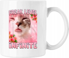 Bögre cica kedves brainrot vicc fehér 330ml