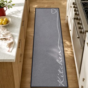 Kitchen szürke futószőnyeg, 50 x 150 cm - Zala Living