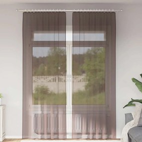 vidaXL 2 db barna fátyolfüggönyök fülecske tetejével 140x260 cm