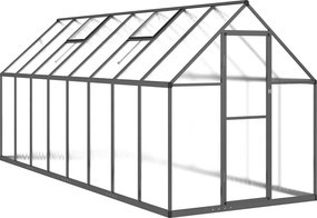 vidaXL antracitszürke alumínium melegház alapvázzal 445x169x195 cm