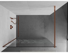 Mexen Kioto zuhanyparaván 120x200 cm 8 mm, rózsaszín arany, fehér mintás, 800-120-101-60-85
