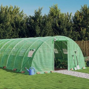zöld acélvázas melegház 88 m² 22 x 4 x 2 m
