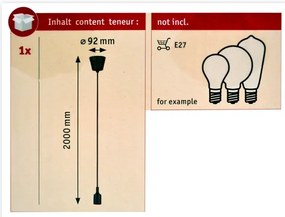 Paulmann 50346 - Tápkábel NEORDIC 1xE27/20W/230V IP44
