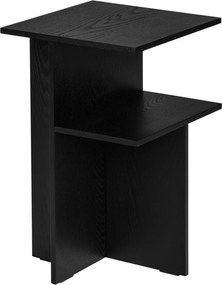 Fekete éjjeliszekrény tölgyfa dekorral Atik – noo.ma