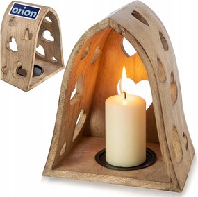 Karácsonyi szív gyertyatartó fából az asztalra karácsony