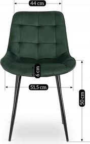 CHRIS szék zöld bársony