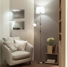Brilagi - CERIA állólámpa 1xE27/100W/230V + 1xE14/25W matt króm/fehér