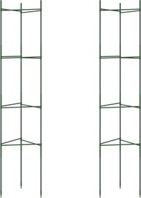 vidaXL 2 db acél és polipropilén paradicsomketrec 154 cm